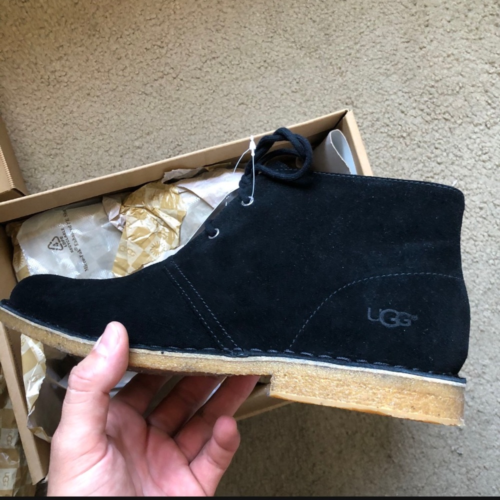 Mens black suede Ugg boots size 11.5